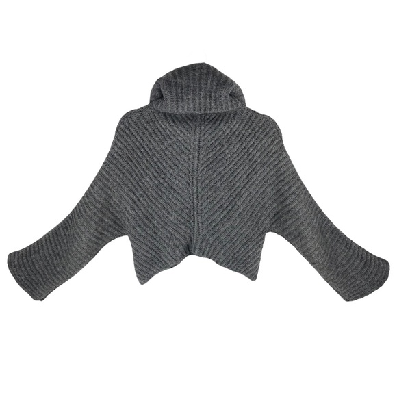 🆕 Sisley Cropped Mohair Wool Blend Cardigan Juniors Size 3XL - Picture 5 of 12